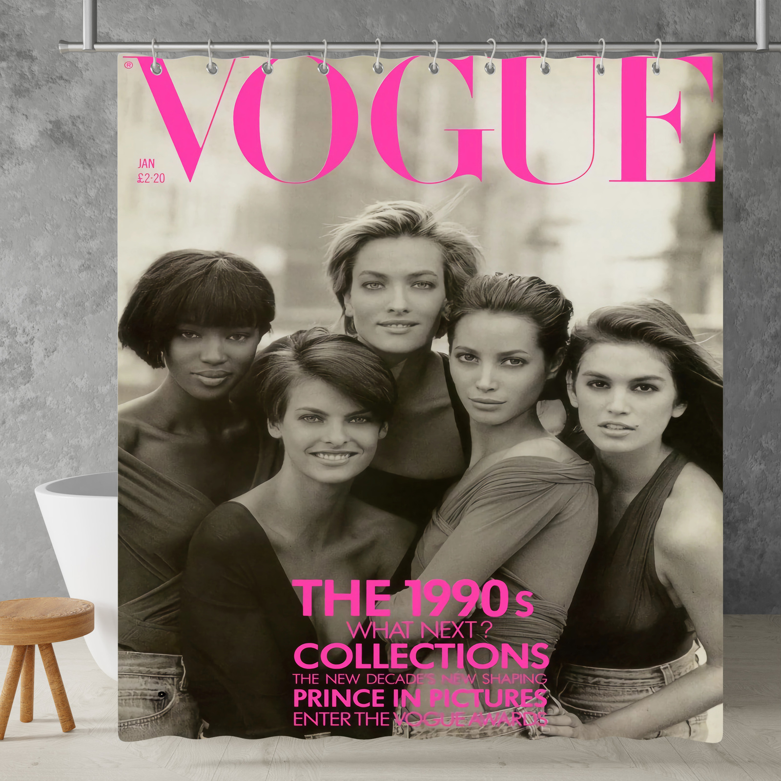 New!!! Vogue Cover Custom Waterproof Polyester Shower Curtain 4 Size Item image 3