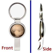 NASA photo planet Pluto Pendant or Keychain silver tone secret bottle op... - $12.47