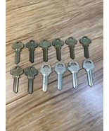 Antique Lot 12 Key Blanks Curtis Cleveland OH Key Uncut Americana 30&#39;s-5... - $27.16 CAD