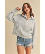 Half-Zip Pullover Sweatshirt - Heather Gray - £35.24 GBP