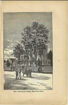 General Garfield&#39;s Home Victorian 1884 Wood Engraving DWA1 - $22.52