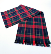 Avoca Handweavers 100% Pure New Wool Mens Scarf 62x10&quot; Tartan Plaid Frin... - £35.05 GBP