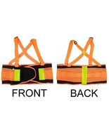 Large Adjustable Safety Orange Back Lumbar Support Belt Harness w/ Refle... - €8,24 EUR