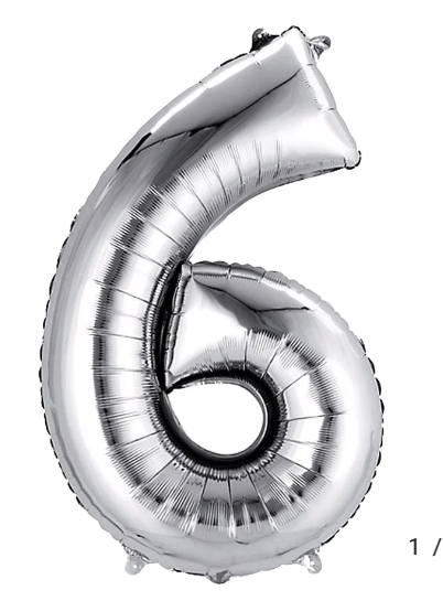 &quot;6&quot; Silver Foil Balloon - 40 inches tall - $2.96
