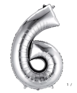 &quot;6&quot; Silver Foil Balloon - 40 inches tall - £2.33 GBP