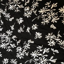 1 Yard Black Floral Knit Fabric 58&quot; wide 4-Way Stretch JoAnn Cotton Baby Swaddle - £15.34 GBP