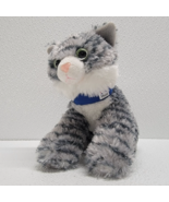 Aurora 8&quot; Gray Tabby Cat Kitty Kitten Soft Plush Hills Diet Collar Green... - $14.79