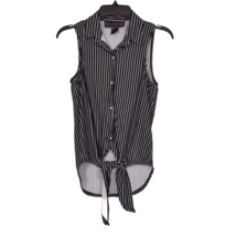 Polly &amp; Esther Tie Front Button Up Sleeveless Top No Size Tag See Measurements S - £8.88 GBP
