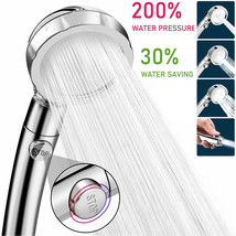 3 Mode High Pressure Showerhead Handheld Shower Head With On/Off/Pause D... - £15.79 GBP