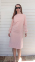 60s Pink Mod Dress Long Sleeve Shift S XS - $29.99