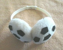 Adjustable earmuffs Plush White with black spots Sz OSFA - £3.15 GBP