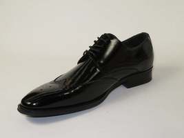 Men's Giovanni Shoes High Quality Leather Wing Tip Derby LINCOLN Black image 3