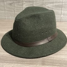 Filson Wool Packer Hat Forest Green XL CC Leather Strap Cold Weather Fedora USA - £60.31 GBP