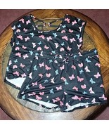 No Boundaries 2 pc Short Sleepwear Set Pajama Black Butterflies Juniors ... - £9.94 GBP