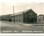 RPPC Hermann Missouri MO Masonic Hall Street View UNP Postcard - $33.61
