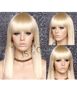 Bleach Blone Blunt Cut back and Bangs Wig Lady Gaga Cancer Alopecia Thea... - $94.30 CAD