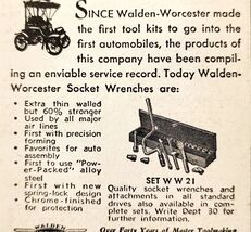 1947 Stevens Walden Worcester Socket Wrench Set Advertisement Vintage To... - €17,04 EUR