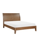Queen Platform Bed: Light Brown Sleigh Headboard - $758.99