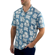Jachs New York Men&#39;s Size XXL Pima Cotton Hawaiian Blue White Short Sleeve Shirt - £12.11 GBP