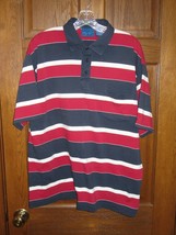 Towncraft Red, White &amp; Blue Striped Polo Shirt with Chest Pocket - Size XL - $16.82
