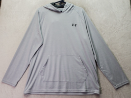 Under Armour Activewear Shirt Men 2XL Gray Polyester Long Sleeve Hooded Heatgear - £18.13 GBP