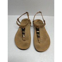 Women&#39;s Vionic Nala 340NALA Gold Cork Toe Post Sandal Ankle Strap Studs ... - $717.44 MXN