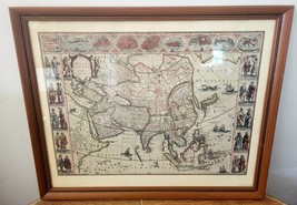 FRAMED Map of Asia by The Famous Blaeu Family, 1662 Penn Prints Map 18&quot; x 22&quot; - £36.03 GBP