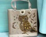 1960&#39;s Vintage Jeweled Owl Handbag Purse 10&quot;H x 11&quot;L Wood Bottom, Missin... - $39.59