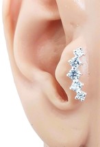 Tragus 925 Silver 16g 5 Gemstone Earring Helix Septum Body Piercing 10 Colours - £12.99 GBP