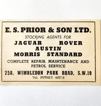 1954 Prior Jaguar Rover Mechanics Services Advertisement Automobilia E89F5 - €17,25 EUR