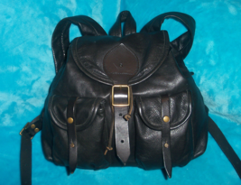 JAS M.B. London Black Leather Bomber BackPack Bag - OUTER POCKETS - £108.55 GBP