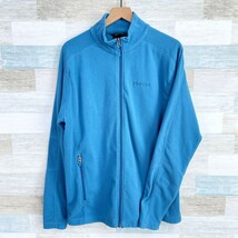 Marmot Fleece Full Zip Basic Jacket Blue Mock Neck Pockets Hiking Mens L... - $44.54