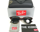 Ray-Ban Sunglasses RB3016 CLUBMASTER 990/58 Havana Tortoise Gold Green P... - £93.25 GBP
