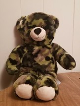 Build a Bear Workshop Camouflage Teddy Bear 16&quot; Plush Camo Bear Green  - $7.68