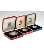 1991-1993 Great Britain 50 Pence &amp; One Pound Silver Proof &amp; Piedfort Coi... - $230.81 CAD