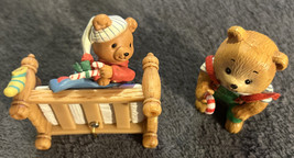 Set Of 2 Adorable Bear Christmas Ornaments - £8.52 GBP