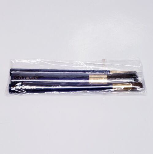 Estee Lauder 3 Piece Brush Set Full Size [Sealed New/ No Box] -Cobalt Handles - $10.78