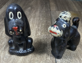 Red Ware Clay Dogs Figurines Japan Dachshund/Poodle - $242.13 MXN