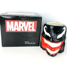 Marvel Comics Venom Coffee Mug Spider Man Villain 3D Face Tea Cup Cerami... - £18.33 GBP
