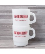 2-Vintage Unforgettable Galaxy 8 oz. Milk Glass Stackable Coffee Mug Cup - $21.60