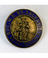 Vintage SOC. M.S. SS. SALVATORE BRIDGETORT, PA. SCREW BACK LAPEL PIN - $12.99