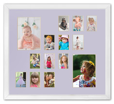 Lilac Child Photo Collage Frame Multi-Opening 2 5x7 &amp; 12 Wallet 2.5x3.5 ... - $39.35