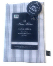 Brooks Brothers White Ticking Stripe Set of 2 Standard Pillowcases 20x30 Cotton - £29.79 GBP