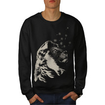 Wellcoda Beast Animal Lion Calm Mens Sweatshirt, Wild Casual Pullover Jumper - £24.06 GBP+