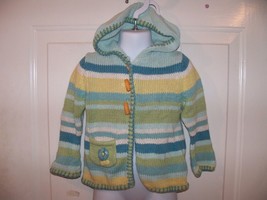 Hartstrings Hooded Cardigan Striped Button Sweater Size 2T Girl&#39;s EUC - £14.41 GBP