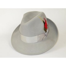 Men's Milani Wool Fedora Hat Soft Crushable Lined FD219 Light Gray image 2