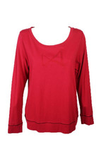 Hue Ladies Real Red Embellished Pajama Top Red Size L - $19.99