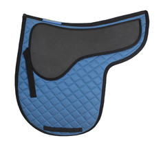 Horse English Quilted Gel Padded Contoured Cotton Saddle Pad Blue-Grey 72151 - £28.49 GBP