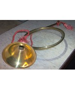 6.5&quot; Vintage Hunting Horn Brass &amp; Metal Decoration w/ Rope for Holiday C... - $41.06