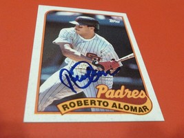 1989 Topps Roberto Alomar #206 Padres Hand Signed Auto Near Mint !! - £20.02 GBP